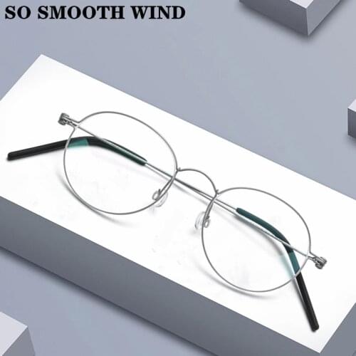 Denmark Korean Titanium Screwless Glasses Frame Men Eyewear Prescription Eyeglasses Frame Women Round Myopia Optical frame
