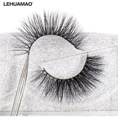 LEHUAMAO Mink Eyelashes 100% Cruelty free Handmade 3D Mink Lashes Full Strip Lashes Soft False Eyelashes Makeup Lashes A12