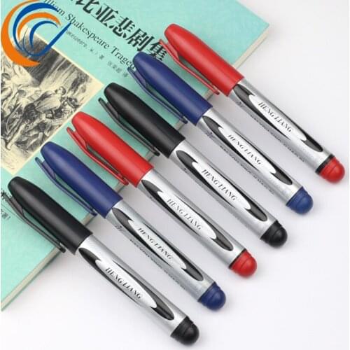 Mark Pen Wholesale 100pcs Is10boxes Per Set Black Red Blue Oily Large Head Express Pen Color Mark Pen