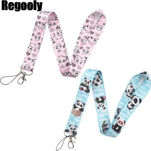 Cute panda Lanyard for Keys Phone Cool Neck Strap Lanyard for Camera Whistle ID Badge Cute webbings ribbons Gifts