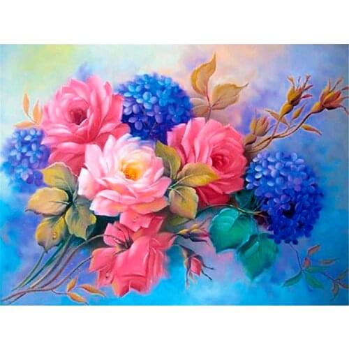 Flower Rose Printed 11CT Cross-Stitch Complete Kit DIY Embroidery DMC Threads Painting Craft Hobby Handmade Stamped Magic