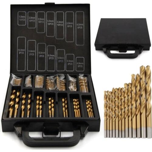 99pcs Titanium HSS Drill Bits Coated 1.5mm - 10mm Stainless Steel HSS High Speed Drill Bit Set For Electrical Drill Tools