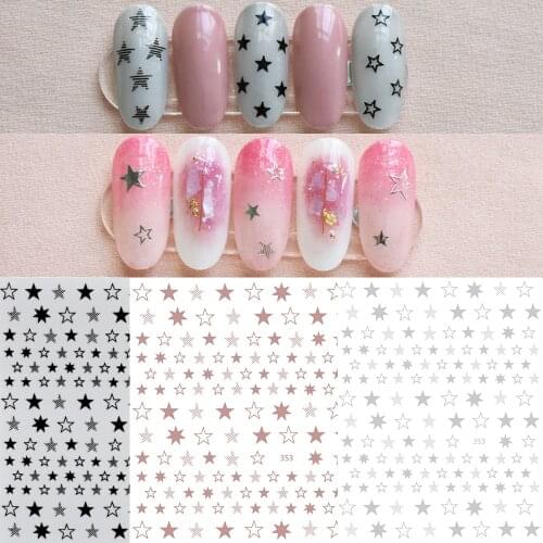 New 2021 Star Nail Art Sticker 12 Colors 5-Point Star Ultra-thin Self-adhesive Nail Slider For Manicure Decal Decoration DPE&3