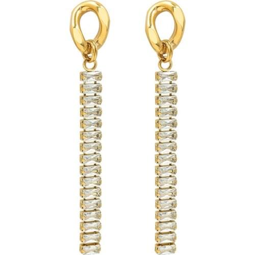 2021 New Arrivals Vintage Luxury Zircon Women Earrings Diamond Tassels Stud Earrings For Women Girl Trendy Jewelry Gift