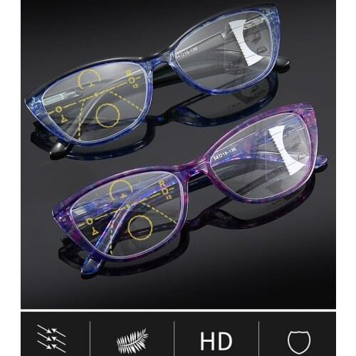 CLARA VIDA 2021 Anti-blue Light Progressive Multi-focus Reading Glasses Men Women Far and Near Smart +1.0 +1.5 +2.0 To +4.0