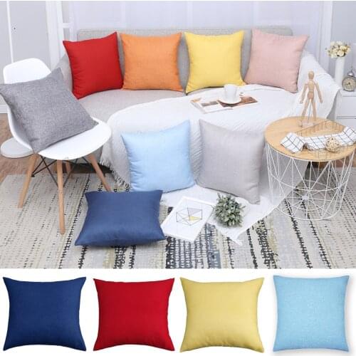 Solid Plain Dyed Soft Linen Cushion Cover 45X45CM Modern Decorative Couch Throw Pillows Cover Livingroom Sofa Chair Pillowcase