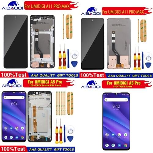 New Original Touch Screen + LCD Display + Frame For Umi Umidigi A5 pro Replacement Parts + Disassemble Tool+3M Adhesive