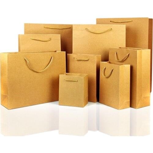 100x Custom order kraft paper bag for tea / gift / clothing retail packaging