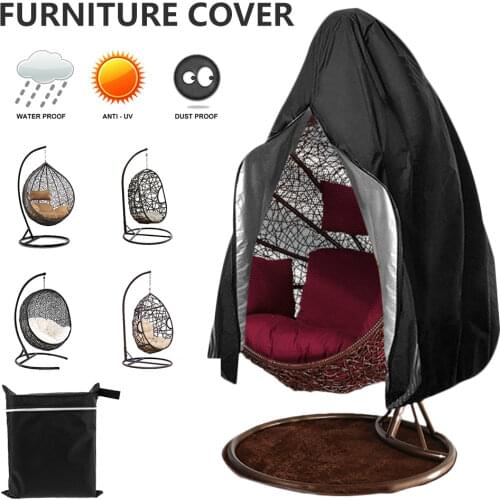 1PC Hanging Swing Egg Chair Dust Cover with Zipper Anti UV Sun Protector Outdoor Garden Patio Waterproof Rattan Seat Furniture