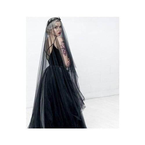 JIN IS YARN Cheap Real Photos 3M Black Wedding Veil One-layer long Bridal Veil Head Veil Wedding Accessories velos de novia 2019