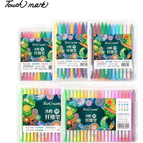 Water-based Fiber Pen Marker Color Gel Pen Simple Student Hand Account Diary Zen Circle Painting Artist Watercolor Brush Pens