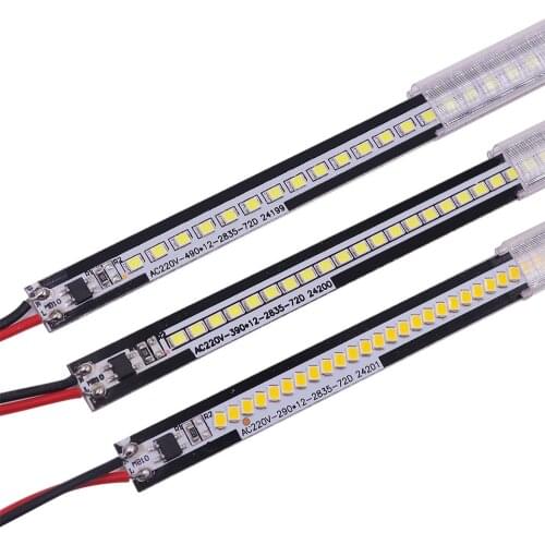 LED Bar Light AC220V High Brightness 50cm 40cm 30cm 72LEDs 2835 LED Rigid Strip Energy Saving LED Fluorescent Tubes 5pcs/lot