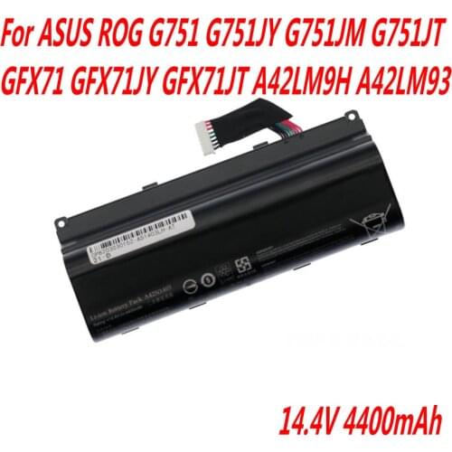 High Quality 14.4V 4400mAh A42N1403 Laptop Battery For ASUS ROG G751 G751JY G751JM G751JT GFX71 GFX71JY GFX71JT A42LM9H A42LM93