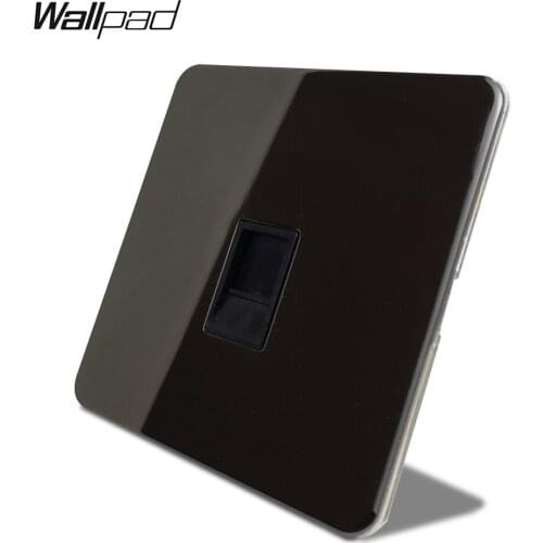 Wallpad Black Nickel Single PC Internet Computer Port RJ45 Outlet Data Socket Stainless Steel Panel