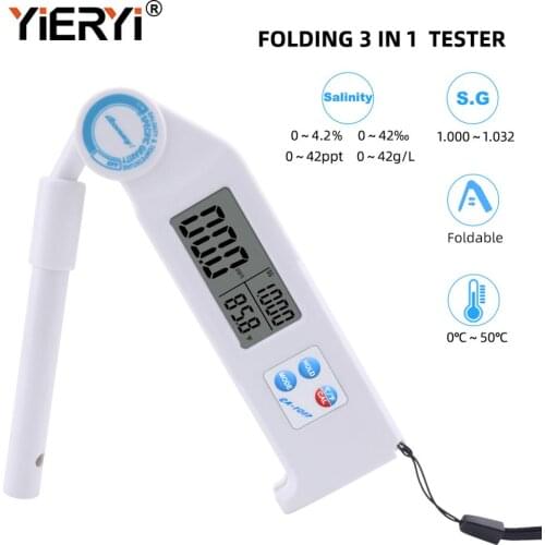 Yieryi SA-1017 Pocket Folding salinity tester/ specific gravity temperature tester for pool Swimming pools, aquariums