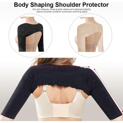 Women Arm Cuff Sleeve Back Correction Pure Color Spandex Sexy Slim Comfortable Breathable Shoulder Body Shaping Protector