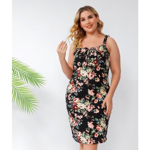 L-4xl Summer WomenS Dress 2021 Floral Print Dress Long Vintage Maxi Party Beach Women Dresses Light Prom Large Plus Size Curv