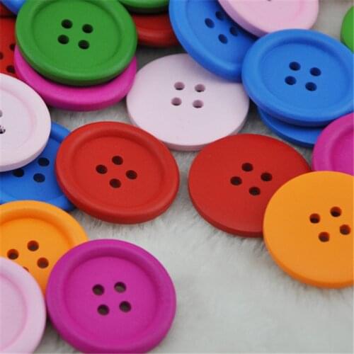 10pcs 30CM Mix Color Wood Button 4 holes Craft Sewing Big Size WB46