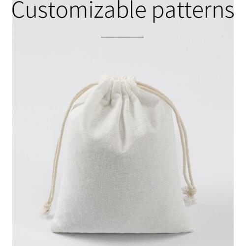 200PCS28*32cmOEM pure white cotton bag gift candy bag wedding party gift bag birthday supplies drawstring cotton gift bag