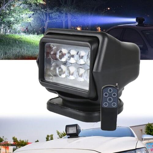 360 Degree Remote Control 7inch LED Searchlight 50W Rotate Spotlight Light For Truck Off-Road SUV Boat Marine Driving Light