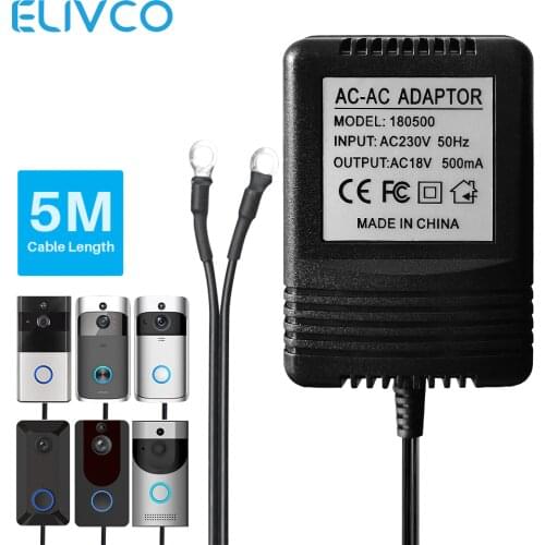 18V AC Power Adapter Transformer Charger EU UK US 220V-240V For Wifi Smart Video Doorbell Camera Video Intercom Door Bell Ring