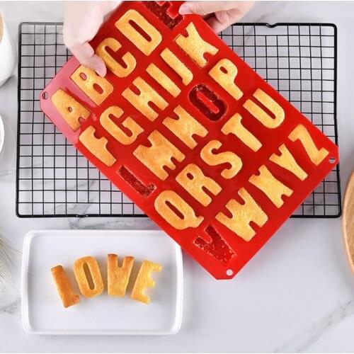 Alphabet Silicone Mold Letters Chocolate Mold 3d Cake Tools Tray Fondant Molds Jelly Cookies Baking Mould Bakeware
