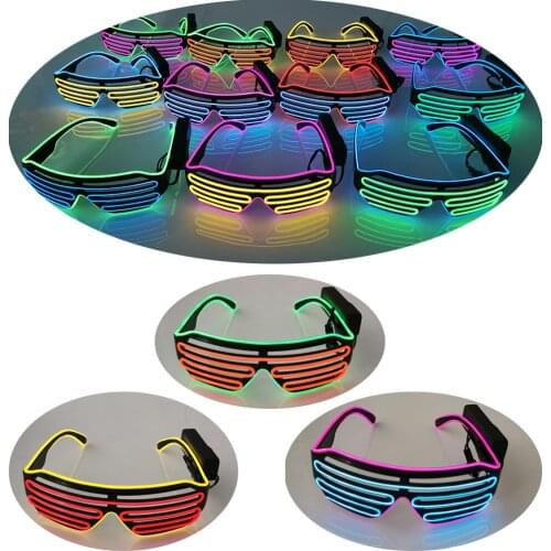 2020 New Style Wireless EL Glasses Neon Party LED Sunglasses Light Up Party Decoration Lights