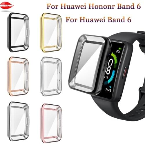 For Huawei Band 6 Watch Case Soft TPU Protective Cover For Huawei Honor Band 6 Full Screen Protector Cases Frame Bumper Shell