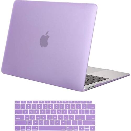 Matte Laptop Case Cvoer+keyboard Cover For 2018 New Apple Macbook 13 Air With Retina Touch ID Model A1932-Purple