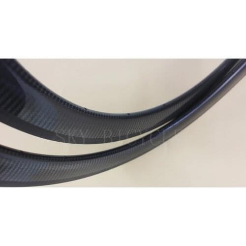 Clincher 50mm road bicycle carbon rims 18/24H 23mm wide Twill weave basalt surface, can customize for road disc Cyclocross