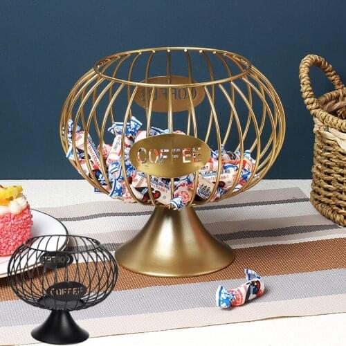 1Pc Nordic Iron Hollowed Coffee Pod Holder Desktop Capsule Storage Basket Tower Stand Fruit Candy Display Rack