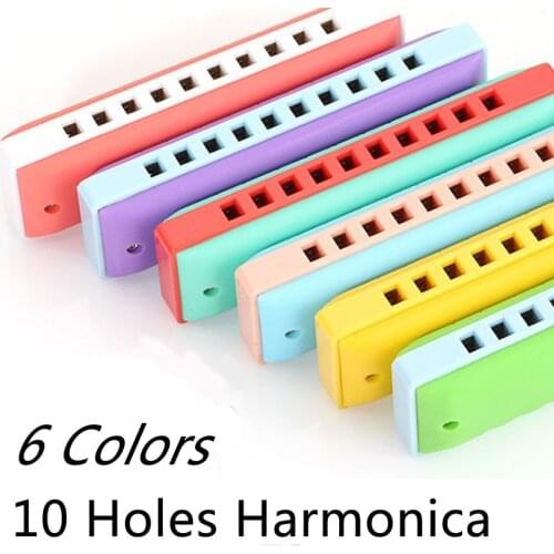 10 Holes Children Harmonica C Key Mouth Organ Harp Melodica Harmonic Wind Musical Instruments Toy Gifts for Kids 6 Colors