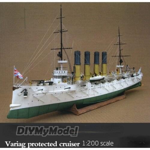 DIYMyModeI Tsarist Varyag protective cruiser 1:200 DIY Handcraft Paper Model Kit Handmade Toy Puzzles Gift Movie prop