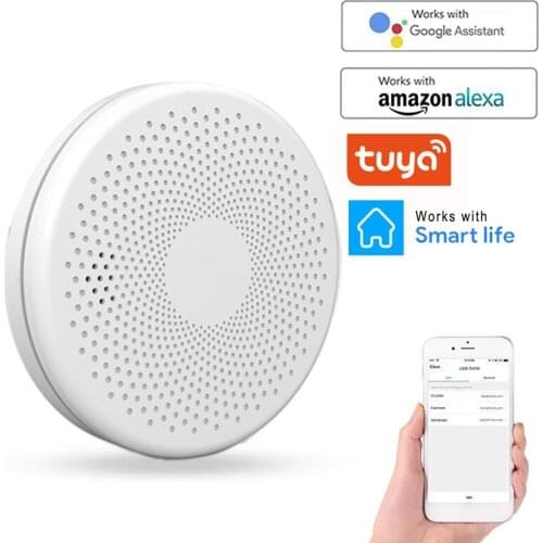 Tuya Home Alarm Smoke Detector Alarm Independent WIFI Smoke Detector Sensor Detector Fire Smoke Sound And Light Alarm Sensor