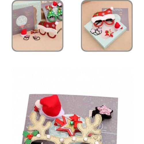 Eco-friendly Kids All Match Santa Claus Frame Glasses Hair Ties for Festival