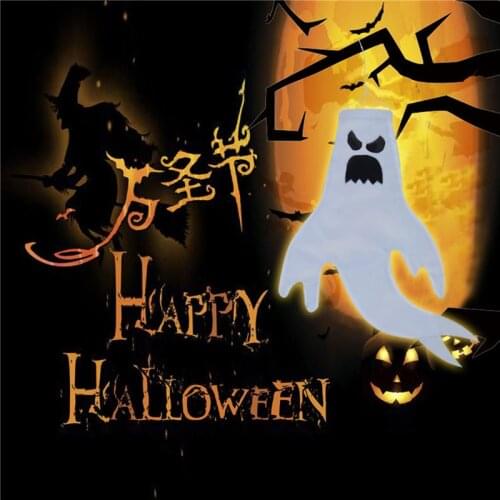 Halloween White Color Hair Dryer Flag Ghost Shape Decoration Hanging Wind Flag Portable Wind Flag Balcony Ornament Outdoor 2021