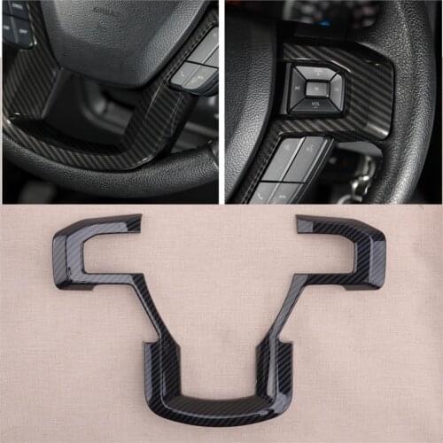 CITALL Inner Steering Wheel Moulding Panel Cover Trim Styling Fit for Ford F150 2015 2016 2017 2018 2019 Carbon Fiber Texture