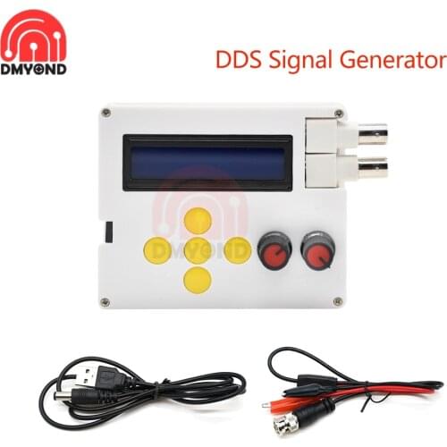DDS Function Signal Generator Square Wave Adjustable 1Hz-500KHz Waveform Generator DC4V-10V with BNC Wire USB Cable 1602LCD