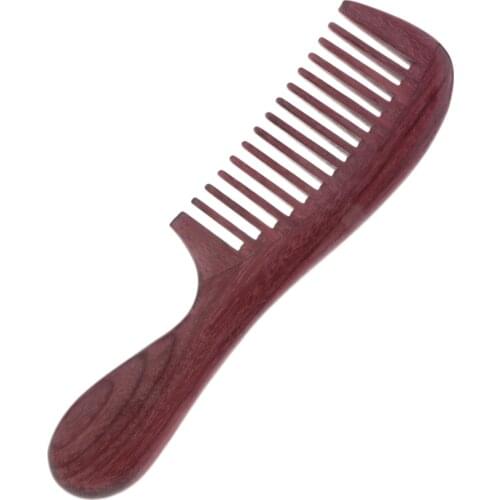 Purpleheart Hair Combs Natural Wooden Hair Brushes No Static Handmade Comb Buffalo Horn Comb Detangling Brush Fine Tooth Comb