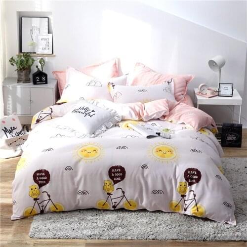 Mountains and Smiling Oranges Bedding Set Duvet Cover Set Pillowcase Home Textiles 2/3pcs Bed Linen King Queen Size Dropship