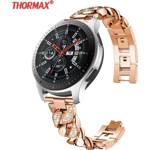 Metal Strap For Samsung Galaxy Watch 46mm Watch Band Rhinestone Bracelet Stainless steel For Samsung Gear S3 Classic Frontier