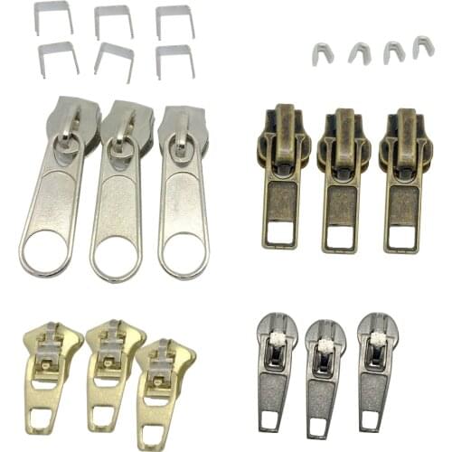 22 Pieces Mixed Zipper Repair Kit Zip Slider Stop Replacement Fix Your Own for Skirt Jean Slacks Purses Sweatshirt Jacket Clothe