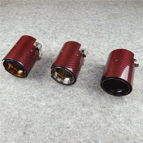 1 Piece Carbon Fiber Exhaust Pipe IN 60 63 67 70 OUT 93 MM Length 120MM For M2 M3 M4 M Performance Stainless Steel Muffler Tip
