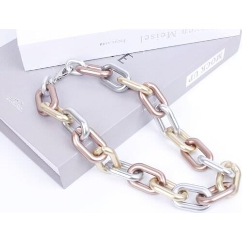 JID Multicolor Cuban Choker Necklace Collares Punk Vintage Chunky Thick Link Plastic Chain Gothic Women Jewelry Accessories