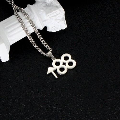 Necklace male titanium steel hip hop trendy brand hip hop pendant