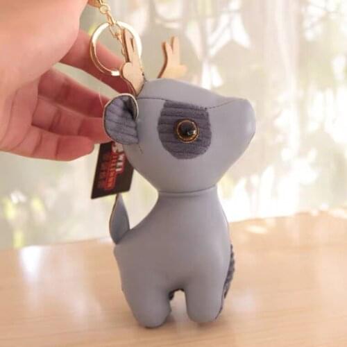 Plush pendant doll leather deer keychain(no box)bag mobile phone accessories car key pendant plush toys stuffed animal gifts