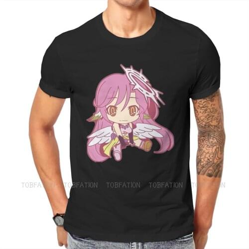 Jibril Chibi Sat Down Casual TShirt NO GAME NO LIFE Style Streetwear Casual T Shirt Male Short Sleeve Gift Clothes