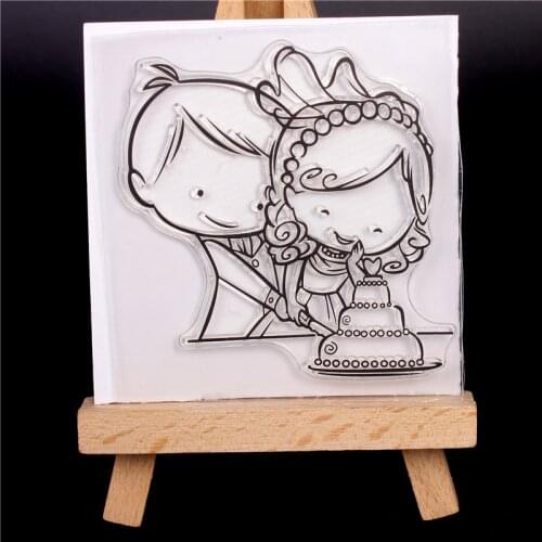 Transparent Clear Silicone Stamps And Metal Cutting Dies For DIY Scrapbooking Card Making Diy Cute Cartoon Cake Girls Boy