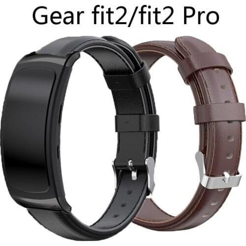 Genuine leather band For Samsung gear fit 2 fit2 Pro strap with adapter Replacement bands SM-R365 bracelet SM-R360 Anti-lost