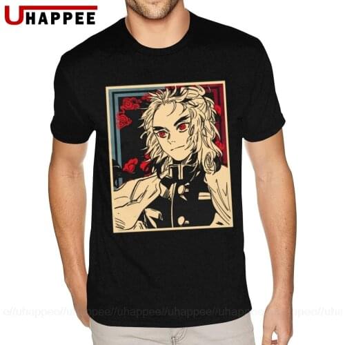 Oversized Kimetsu No Yaiba Rengoku Kyoujurou Shirt Mens Grunge Style Short-sleeved Tshirt Men Luxury Brand 80S Vintage Apparel